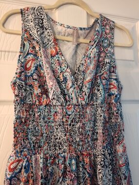 Noracora Pink Paisley Maxi Dress with Cream Trim